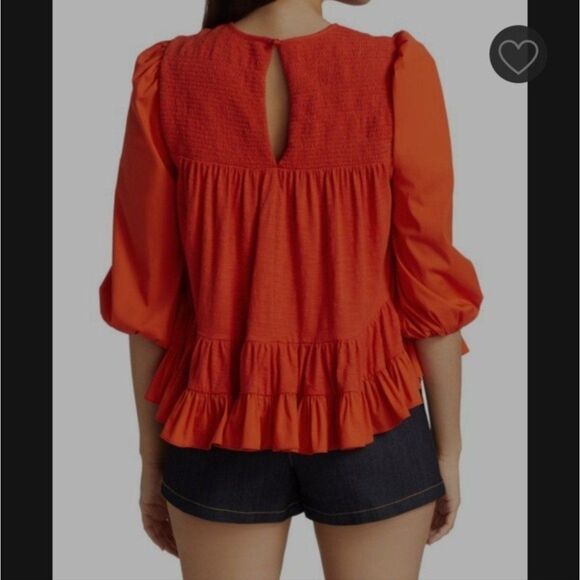 Cinq a Sept Adeline top in Fire Coral Sz M NWT - Picture 6 of 12